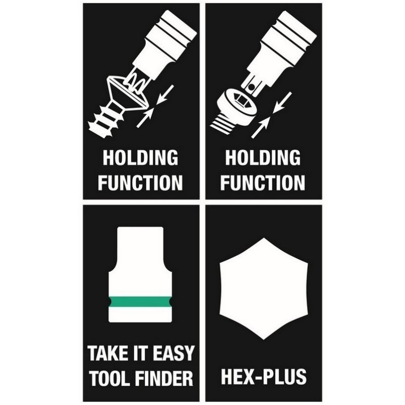Wera 9723 Özel kesim Sünger Zyklop B 3/8 Lokma Bits Set 1 22P 05150113001