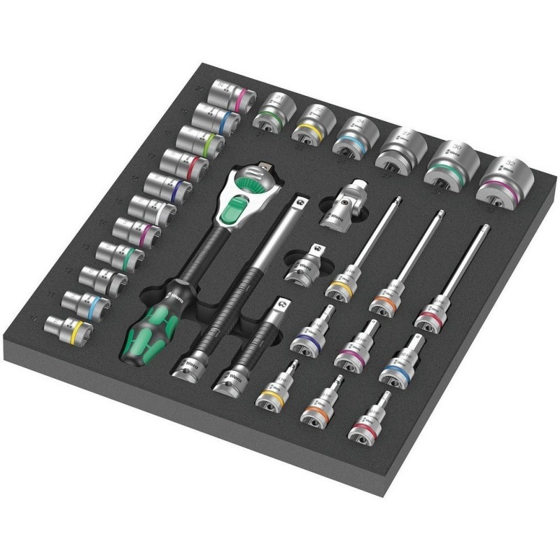 Wera 9722 Özel kesim Sünger 8000C Zyklop 1/2" Cırcır Lokma Set 1 31P 05150112001