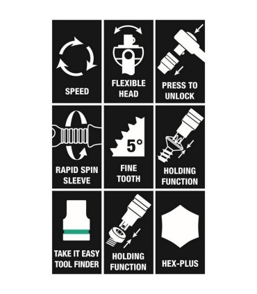 Wera 9722 Özel kesim Sünger 8000C Zyklop 1/2" Cırcır Lokma Set 1 31P 05150112001