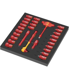 Wera 9726 Özel kesim Sünger 8000B Zyklop 3/8" VDE Cırcır Lokma Set 1 28P 05150116001