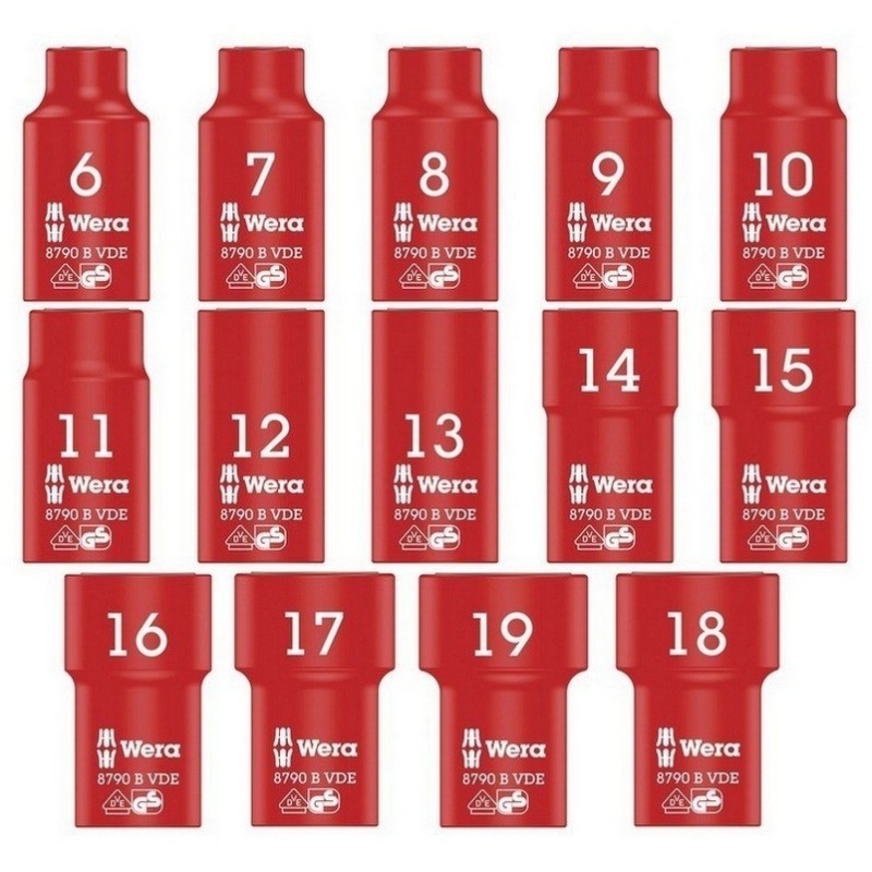 Wera 9726 Özel kesim Sünger 8000B Zyklop 3/8" VDE Cırcır Lokma Set 1 28P 05150116001