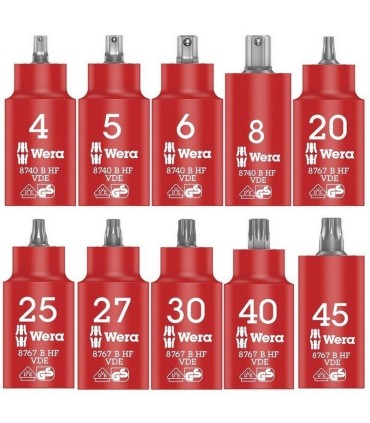 Wera 9726 Özel kesim Sünger 8000B Zyklop 3/8" VDE Cırcır Lokma Set 1 28P 05150116001