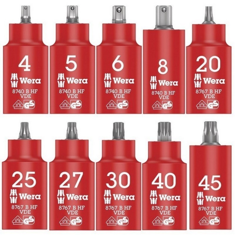 Wera 9726 Özel kesim Sünger 8000B Zyklop 3/8" VDE Cırcır Lokma Set 1 28P 05150116001