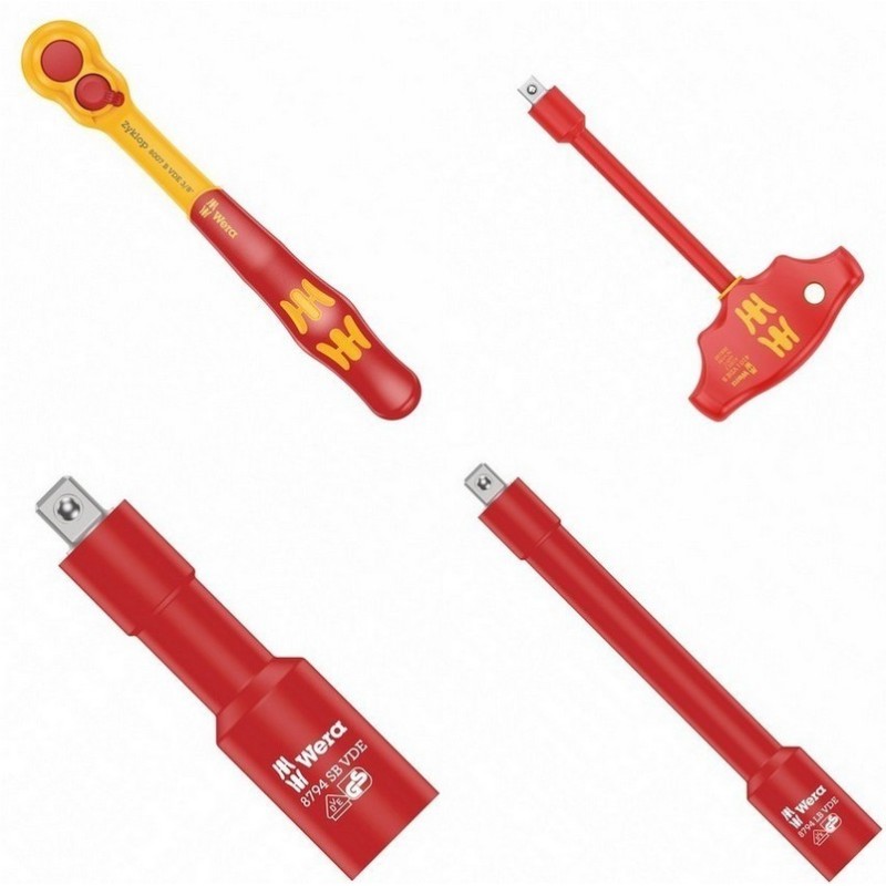 Wera 9726 Özel kesim Sünger 8000B Zyklop 3/8" VDE Cırcır Lokma Set 1 28P 05150116001