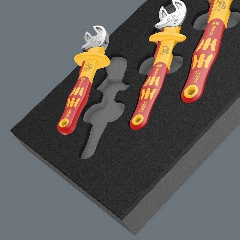 Wera 9734 Özel Kesim Sünger 6004 Joker VDE Cırcırlı Kurbağacık Anahtar Set 1 4P 05150124001