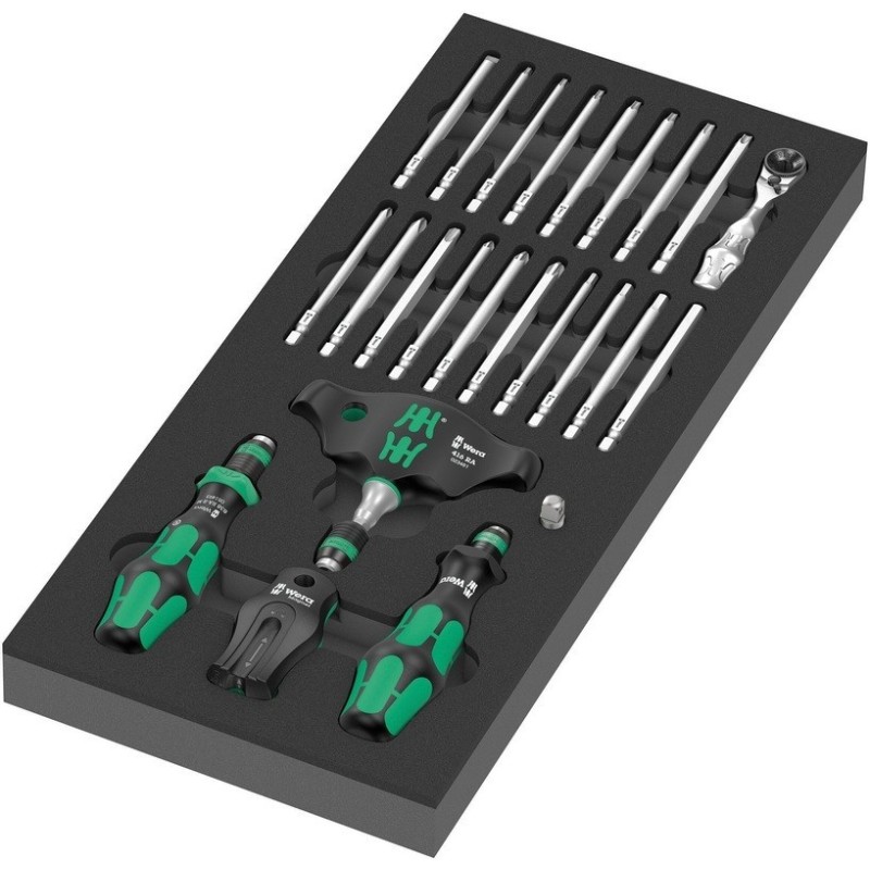 Wera 9752 Özel Kesim Sünger KK Bits Tutuculu Cırcırlı Tornavida Bits Set 1 28P 05150152001