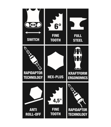 Wera 9752 Özel Kesim Sünger KK Bits Tutuculu Cırcırlı Tornavida Bits Set 1 28P 05150152001