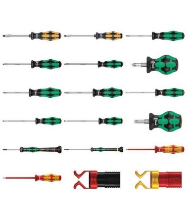 Wera 9710 Özel kesim Sünger Karışık Tornavida Set 1 18P 05150101001