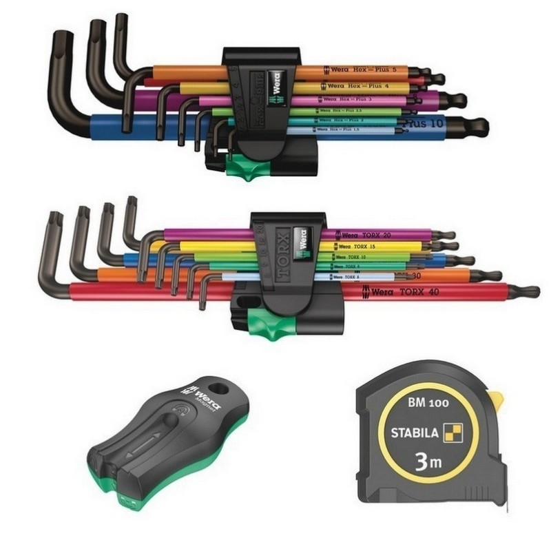 Wera 9740 Özel kesim Sünger Renkli Allen Anahtar Seti 20P 05150140001