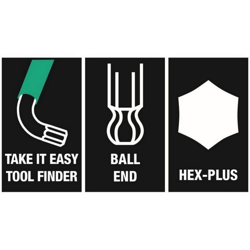 Wera 9740 Özel kesim Sünger Renkli Allen Anahtar Seti 20P 05150140001