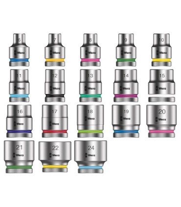 Wera 9721 Özel kesim Sünger 8000B Zyklop 3/8" Cırcır Lokma Set 1 23P 05150111001