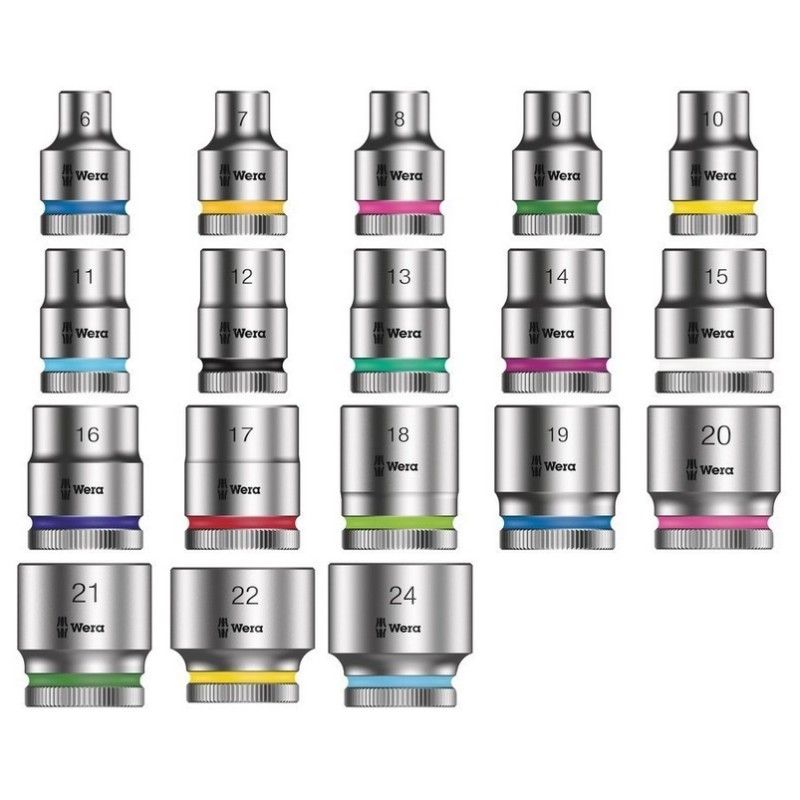 Wera 9721 Özel kesim Sünger 8000B Zyklop 3/8" Cırcır Lokma Set 1 23P 05150111001