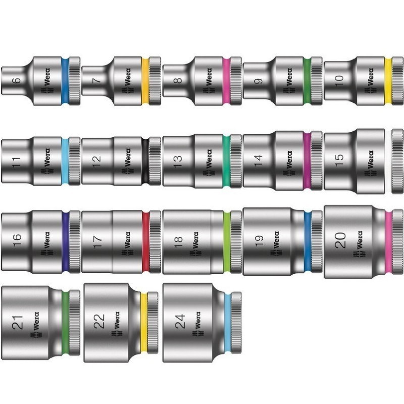 Wera 9721 Özel kesim Sünger 8000B Zyklop 3/8" Cırcır Lokma Set 1 23P 05150111001