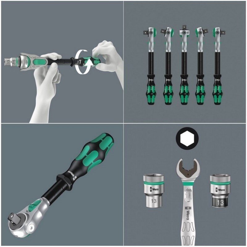 Wera 9721 Özel kesim Sünger 8000B Zyklop 3/8" Cırcır Lokma Set 1 23P 05150111001
