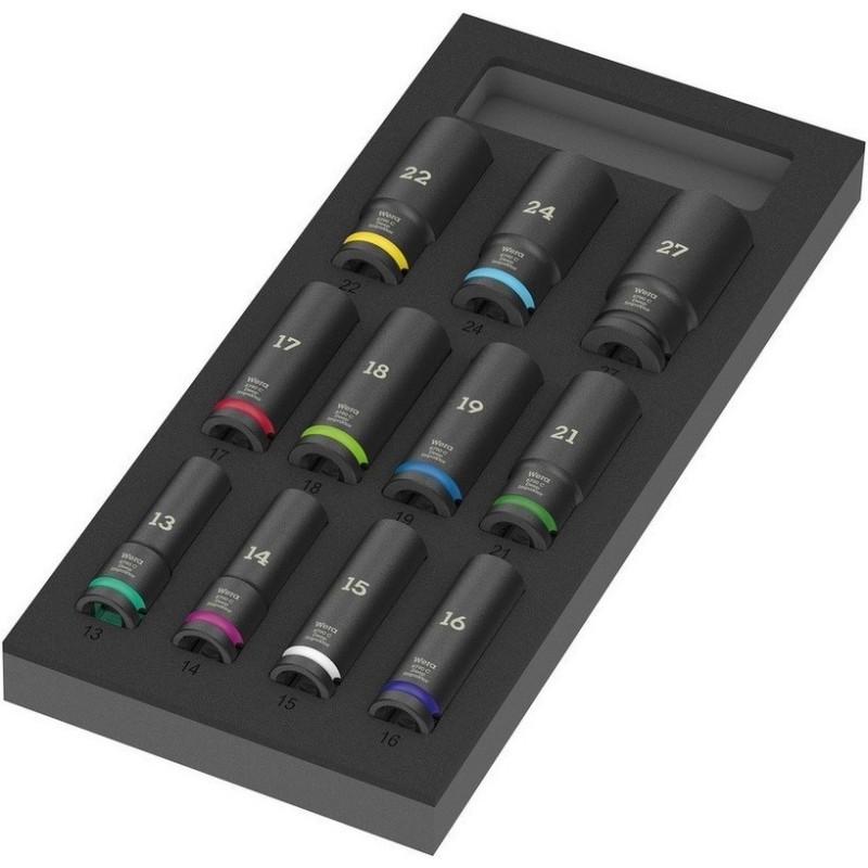 Wera 9725 Özel kesim Sünger Zyklop C 1/2" Impaktor Derin Lokma Set 1 11P 05150115001