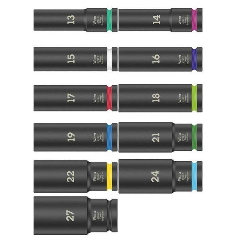 Wera 9725 Özel kesim Sünger Zyklop C 1/2" Impaktor Derin Lokma Set 1 11P 05150115001