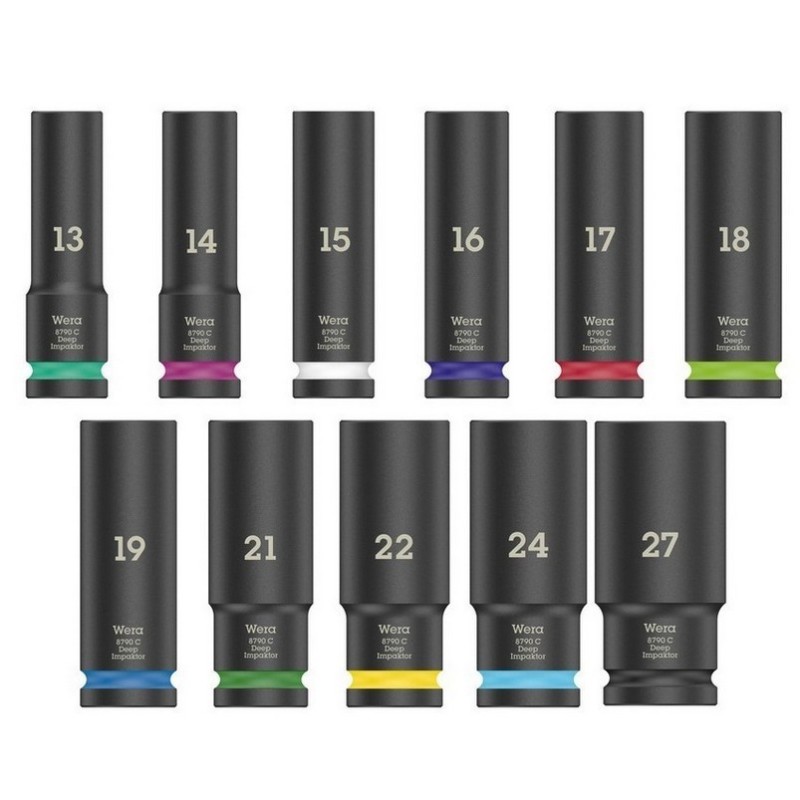 Wera 9725 Özel kesim Sünger Zyklop C 1/2" Impaktor Derin Lokma Set 1 11P 05150115001