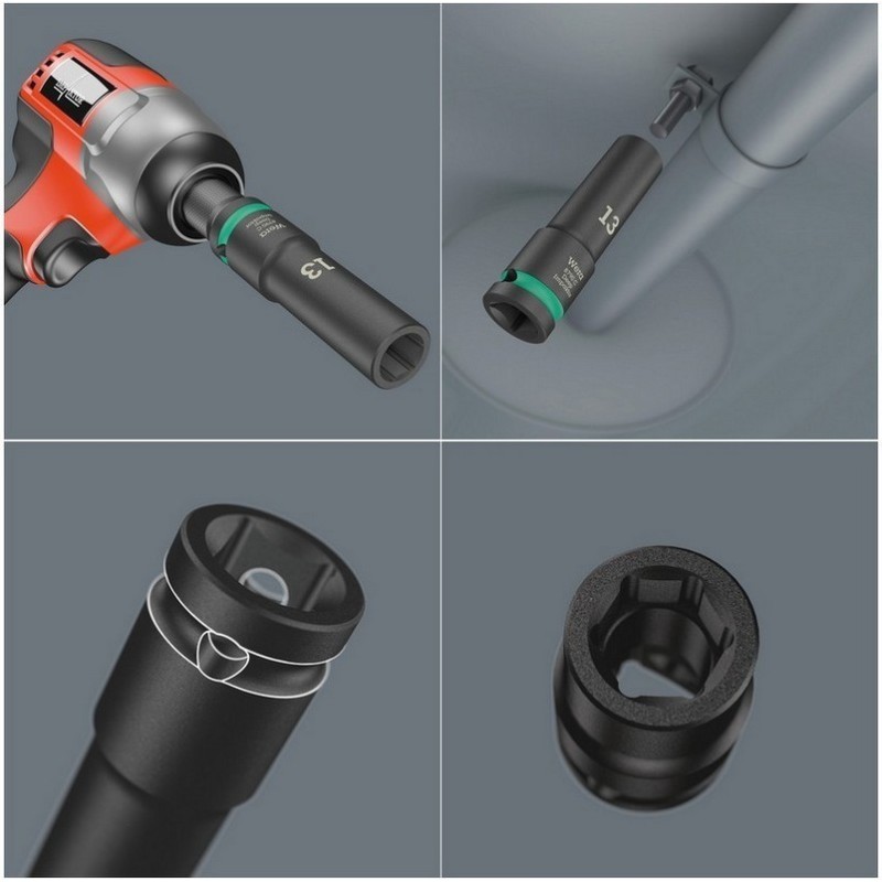 Wera 9725 Özel kesim Sünger Zyklop C 1/2" Impaktor Derin Lokma Set 1 11P 05150115001