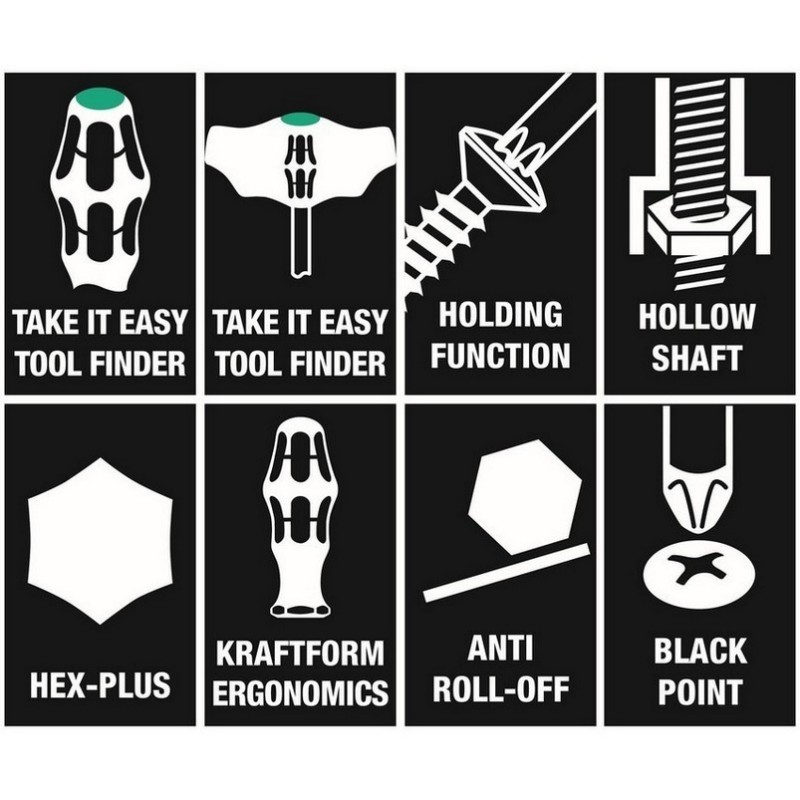 Wera 9713 Özel kesim Sünger Hex Tornavida Set 1 12P 05150104001