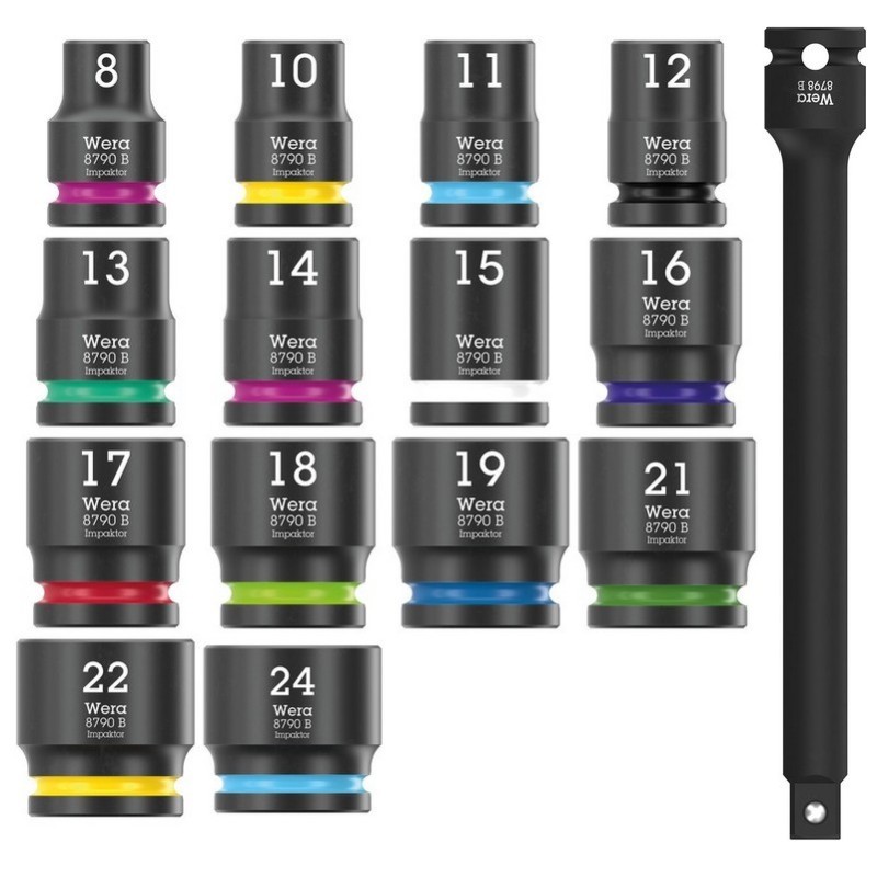 Wera 9724 Özel Kesim Sünger 8010B Zyklop Comfort 3/8" Cırcır Lokma Set 1 16P 05150114001