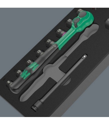 Wera 9724 Özel Kesim Sünger 8010B Zyklop Comfort 3/8" Cırcır Lokma Set 1 16P 05150114001