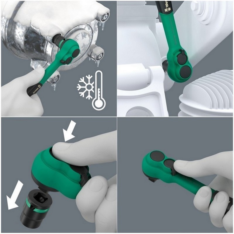 Wera 9724 Özel Kesim Sünger 8010B Zyklop Comfort 3/8" Cırcır Lokma Set 1 16P 05150114001