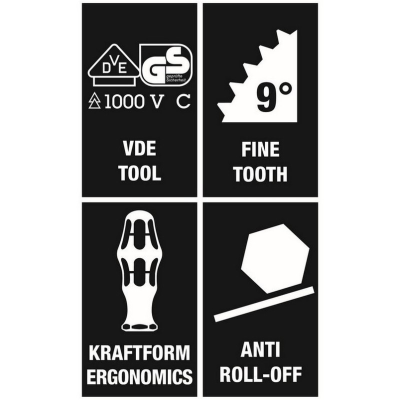 Wera 837i RA VDE Değişken Uçlu İzole Cırcırlı Tornavida Sapı 05057490001