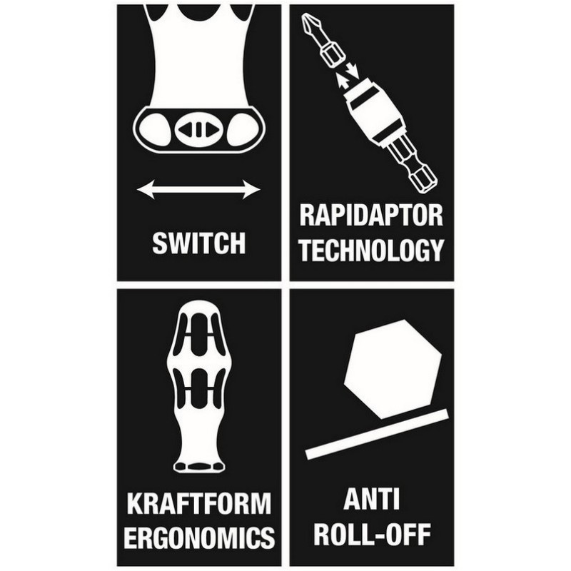 Wera 838 RA-R M Bits Tutuculu Cırcırlı Tornavida ¼" 05051493001