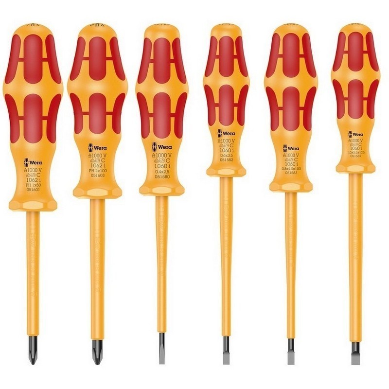 Wera 1060i/1065i/6 VDE İzole Tornavida Set 6P 05051576001