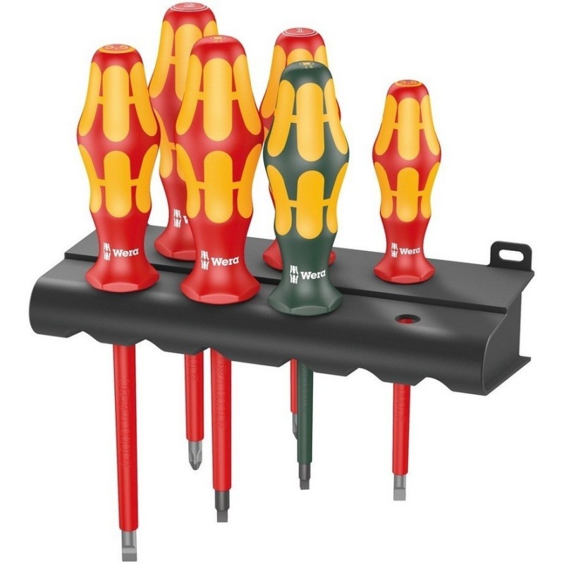 Wera 160i/168i/6 VDE İzole Tornavida Set Raflı 6P 05347777001