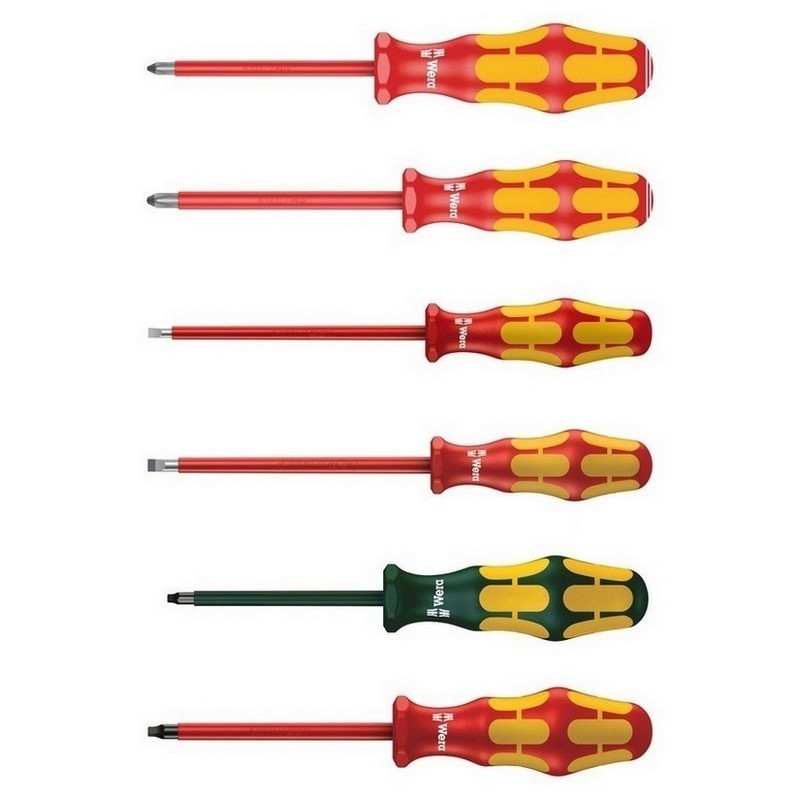 Wera 160i/168i/6 VDE İzole Tornavida Set Raflı 6P 05347777001