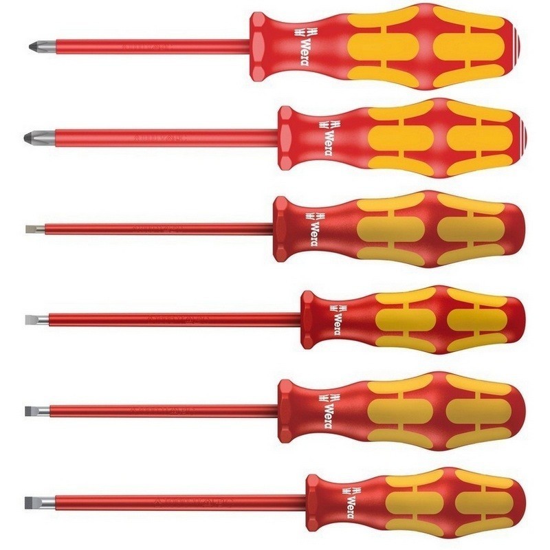 Wera 160i/6 VDE İzole Tornavida Set Raflı 6P 05006145001