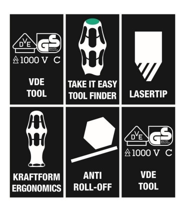 Wera 160i/6 VDE İzole Tornavida Set Raflı 6P 05006145001