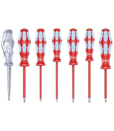 Wera 3160 i/7 VDE İzole Yıldız Düz Tornavida Raflı Set 7P 05022728001