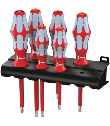 Wera 3165 i/6 VDE İzole Pozidriv Düz Tornavida Set Raflı 6P 05022745001