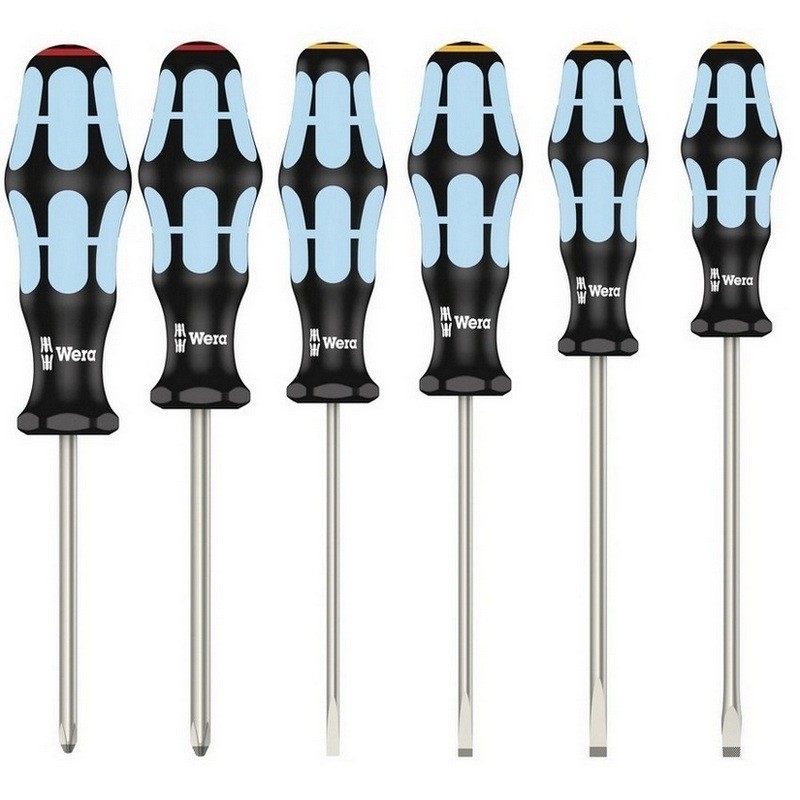 Wera 3334/6 Yıldız Düz Lasertip Tornavida Set 6P 05032060001