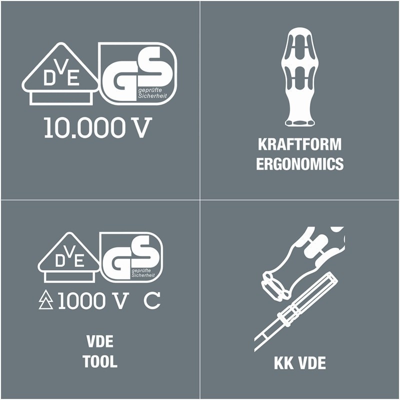 Wera 3817 VDE 9mm Geçmeli Uçlu Tornavida Sapı 05003991001