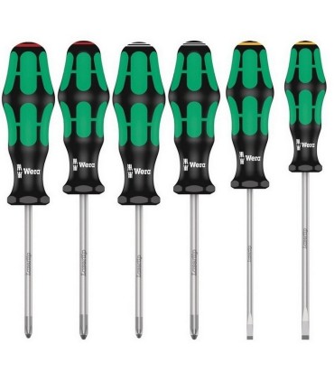 Wera 335/350/355/6 Düz Yıldız Pozidriv Tornavida Set 6P 05105622001