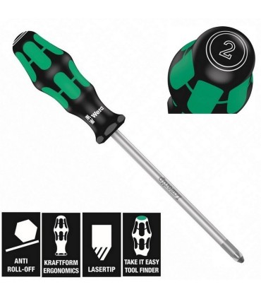 Wera 335/350/355/6 Düz Yıldız Pozidriv Tornavida Set 6P 05105622001