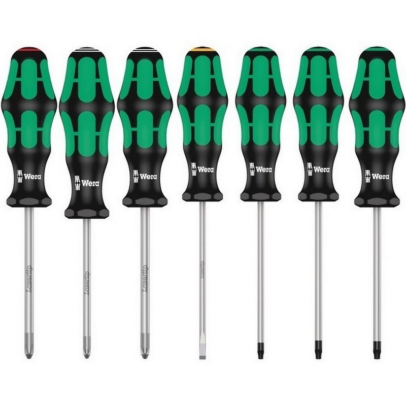 Wera 335/350/367/7 Düz Yıldız Pozidriv Torx Tornavida Set 7P 05320540001