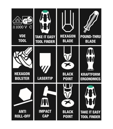 Wera Kraftform XXL3 Karışık Tornavida Set 11P 05347106001