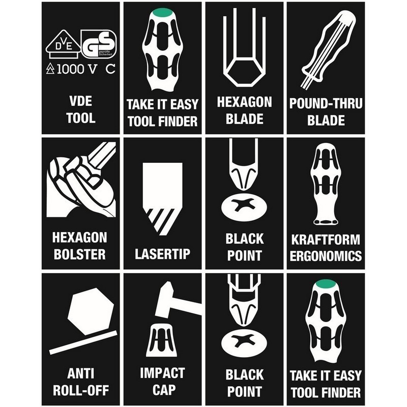 Wera Kraftform XXL3 Karışık Tornavida Set 11P 05347106001