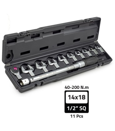 Netratek CTK-200 40-200Nm 1/2" 13-30mm Açıkağız Torkmetre Seti 11P