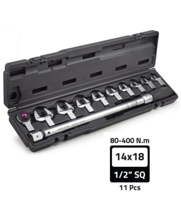 Netratek CTK-400 80-400Nm 1/2" 13-30mm Açıkağız Torkmetre Seti 11P