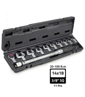 Netratek CTK100 20-100Nm 3/8" 10-30mm Açıkağız Torkmetre Seti 11P