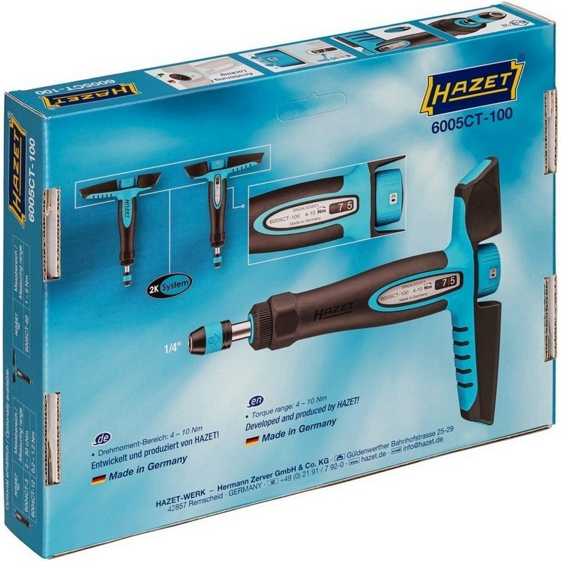 Hazet 6005CT-100 4-10Nm Ayarlanabilir Torklu Tornavida 1/4" Bits Tutuculu