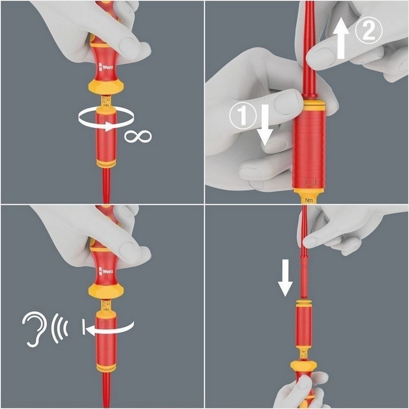 Wera VDE 15 Tool Finder Ekstra İnce 1 Geçmeli Uçlu Torklu Tornavida 1.2-3Nm Set 05006605001