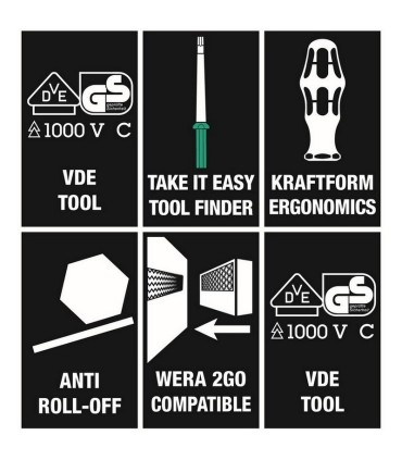 Wera KK VDE 18 Tool Finder Emperyal 1 Geçmeli Uçlu Tornavida Set 05006616001