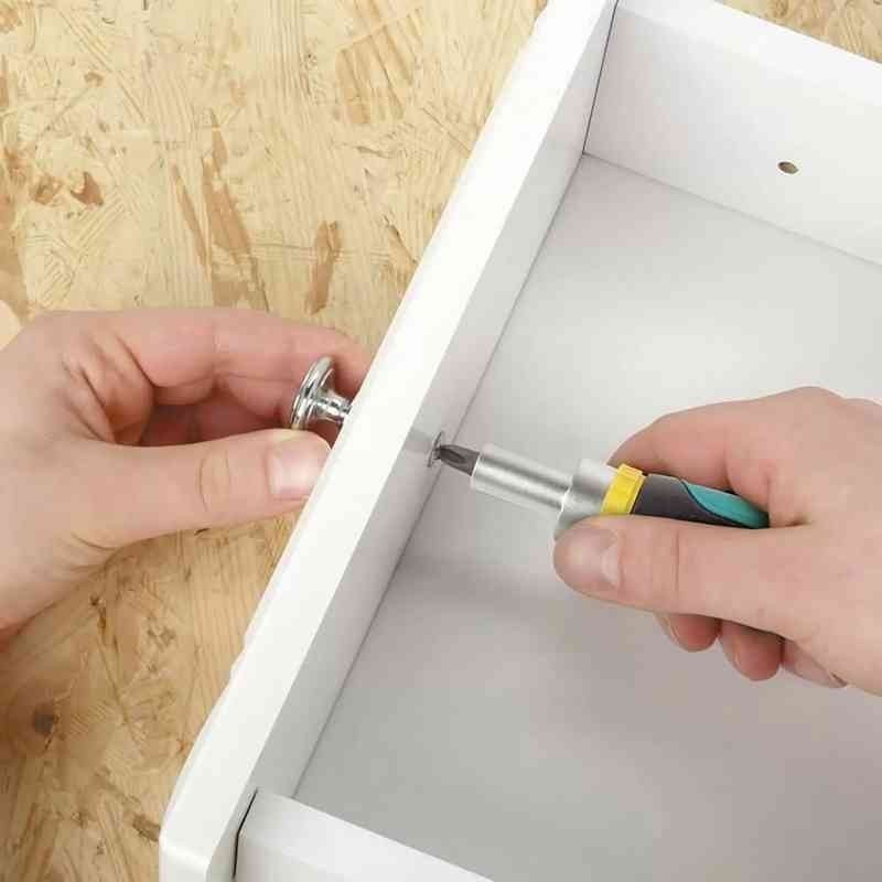 Wolfcraft 1237000 Cırcırlı Mini Tornavida Düz Yıldız Bits Seti 6P