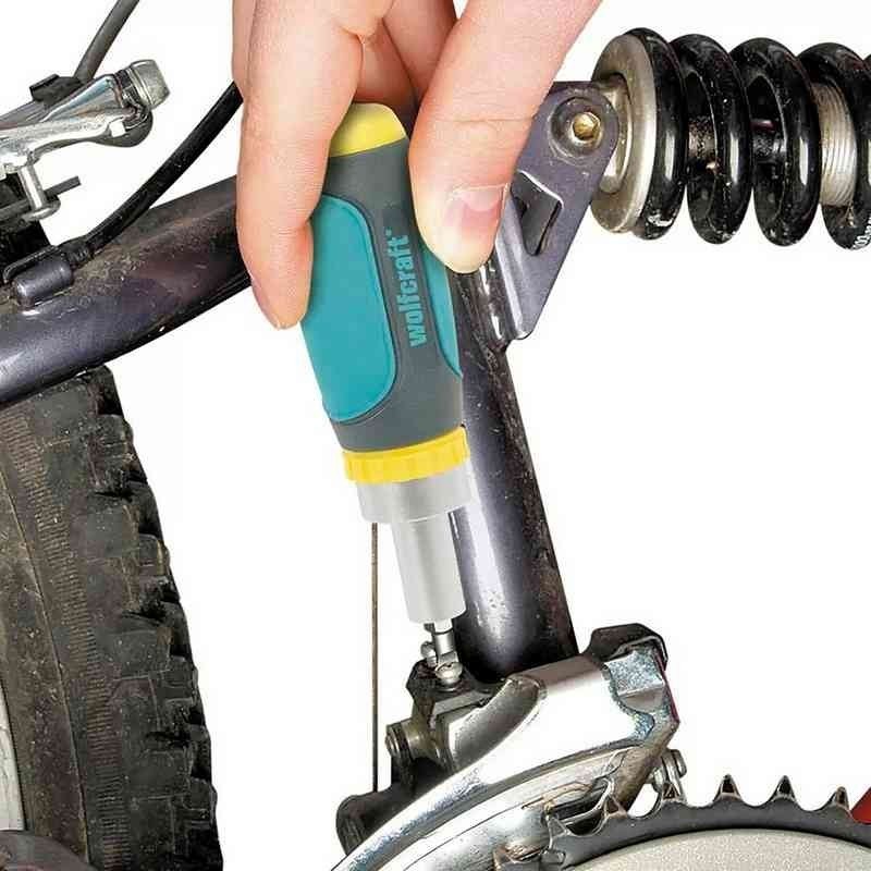 Wolfcraft 1237000 Cırcırlı Mini Tornavida Düz Yıldız Bits Seti 6P